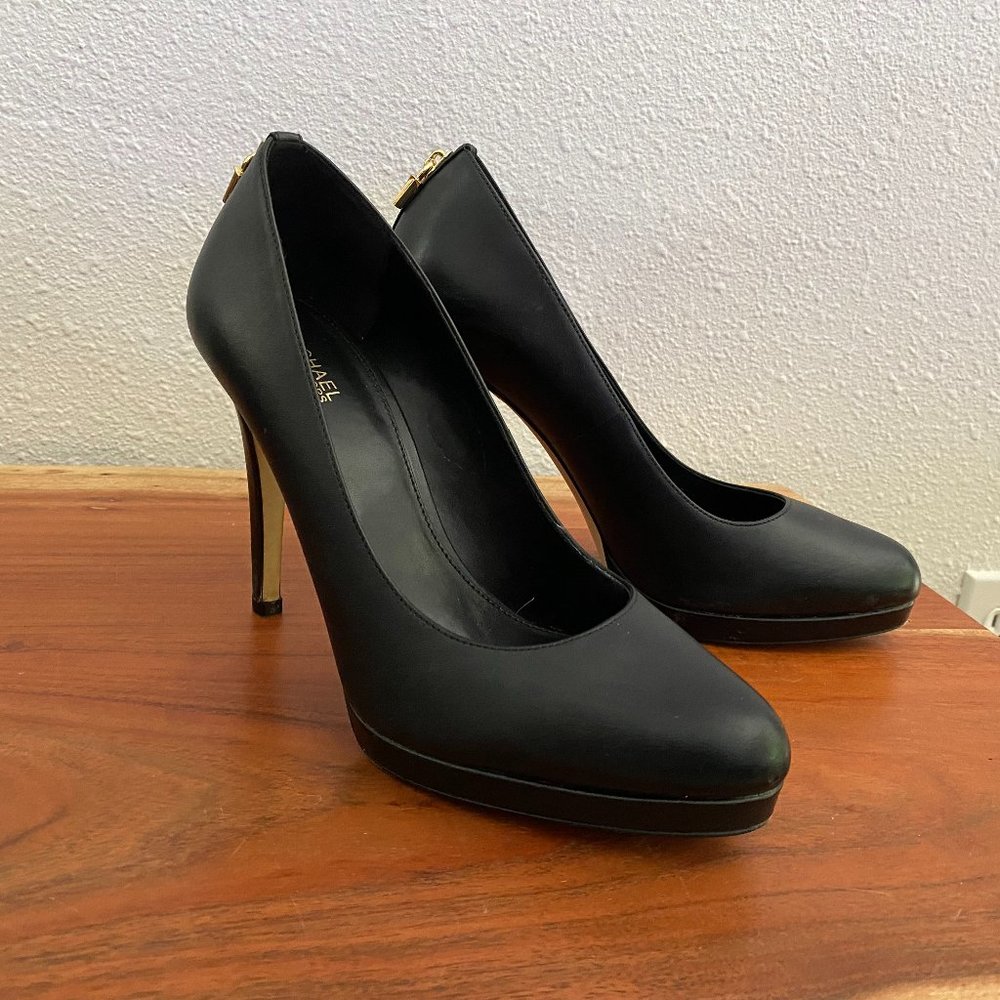 Michael Kors Leather Platform Pumps w/ Padlock